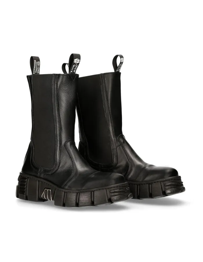 WomenMen Boot Black Tower MWall033C1 New Rock Boots