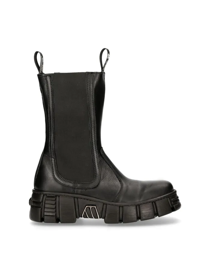 WomenMen Boot Black Tower MWall033C1 New Rock Boots WomenMen Boot Black Tower MWall033C1 New Rock Boots