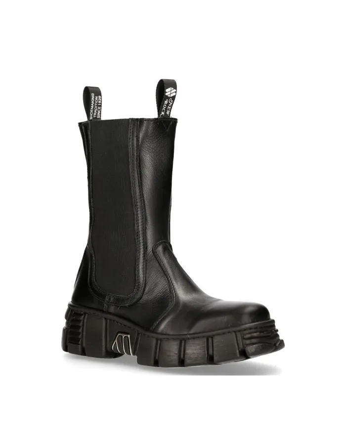 WomenMen Boot Black Tower MWall033C1 New Rock Boots WomenMen Boot Black Tower MWall033C1 New Rock Boots