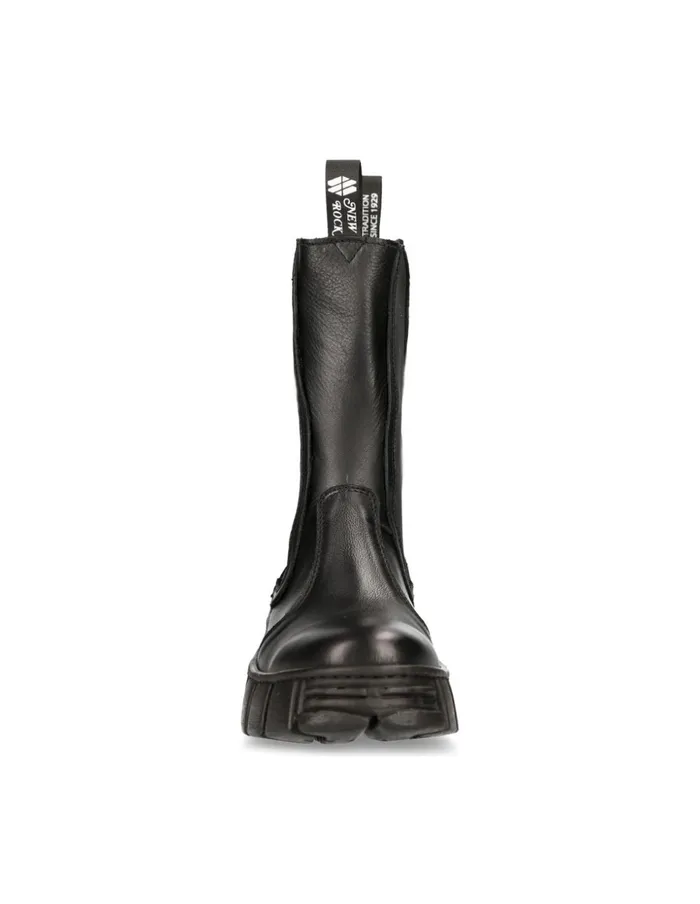 WomenMen Boot Black Tower MWall033C1 New Rock Boots WomenMen Boot Black Tower MWall033C1 New Rock Boots