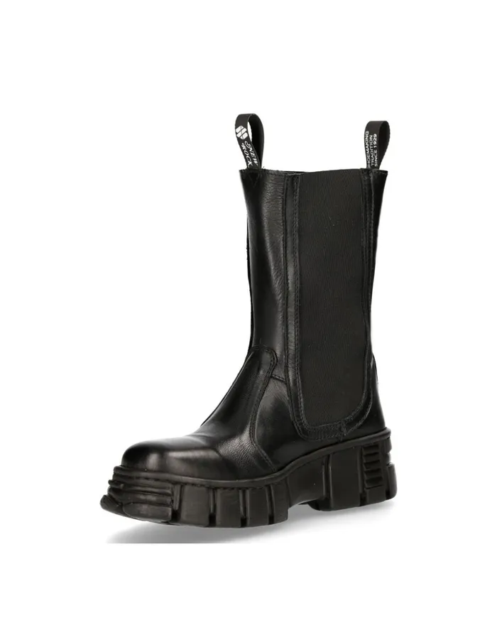 WomenMen Boot Black Tower MWall033C1 New Rock Boots WomenMen Boot Black Tower MWall033C1 New Rock Boots