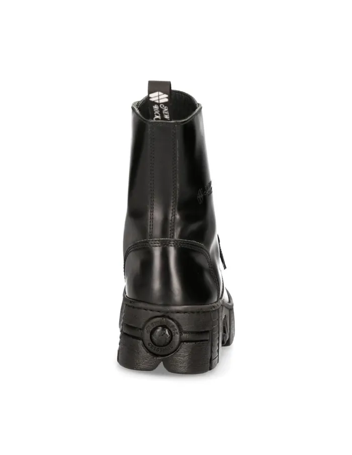 WomenMen Boot Black Tower With Laces MWall026nC5 New Rock Boots WomenMen Boot Black Tower With Laces MWall026nC5 New Rock Boots