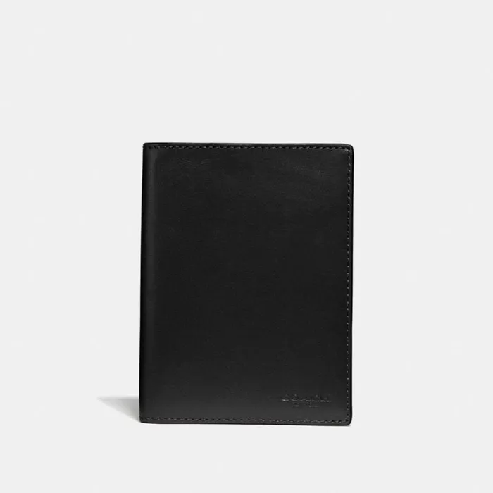 WomenMen Tech and Travel Coach Passport Case Black