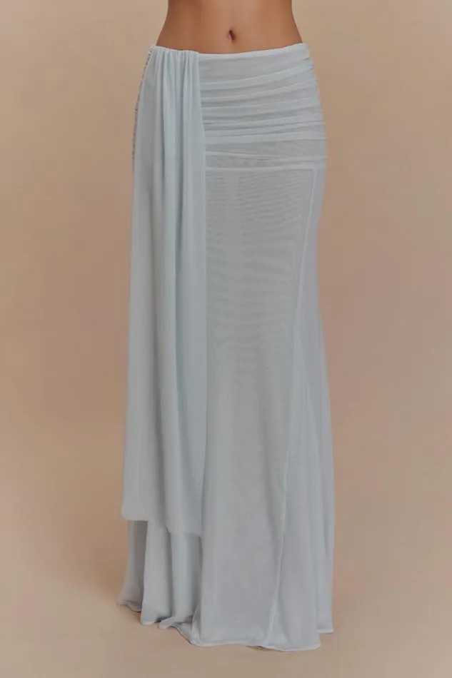 Women Meshki Bottoms Arna Mesh Maxi Skirt 8211 Pale Blue