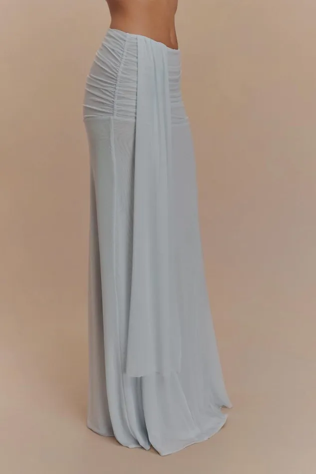Women Meshki Bottoms Arna Mesh Maxi Skirt 8211 Pale Blue