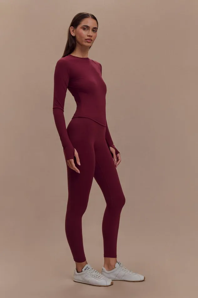 Women Meshki Bottoms Callie Active Leggings 8211 Burgundy