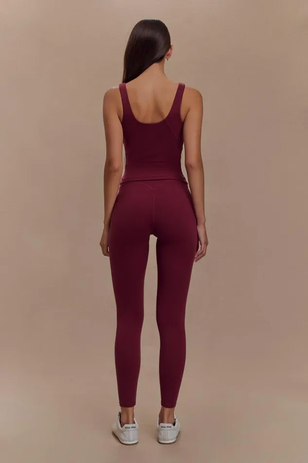 Women Meshki Bottoms Callie Active Leggings 8211 Burgundy
