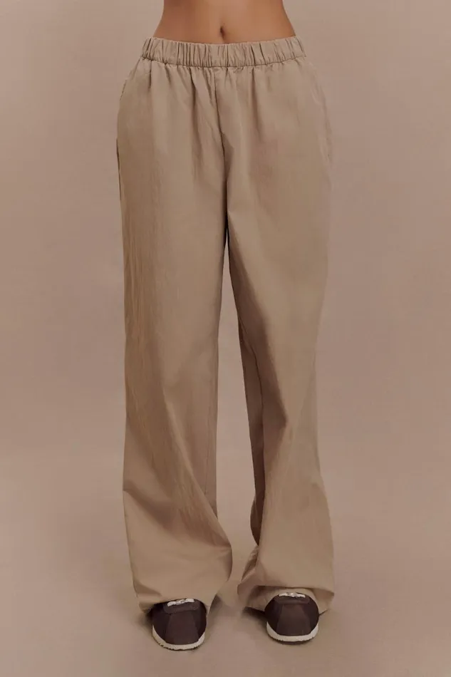 Women Meshki Bottoms Campbell Cotton Wide Leg Pants 8211 Sand