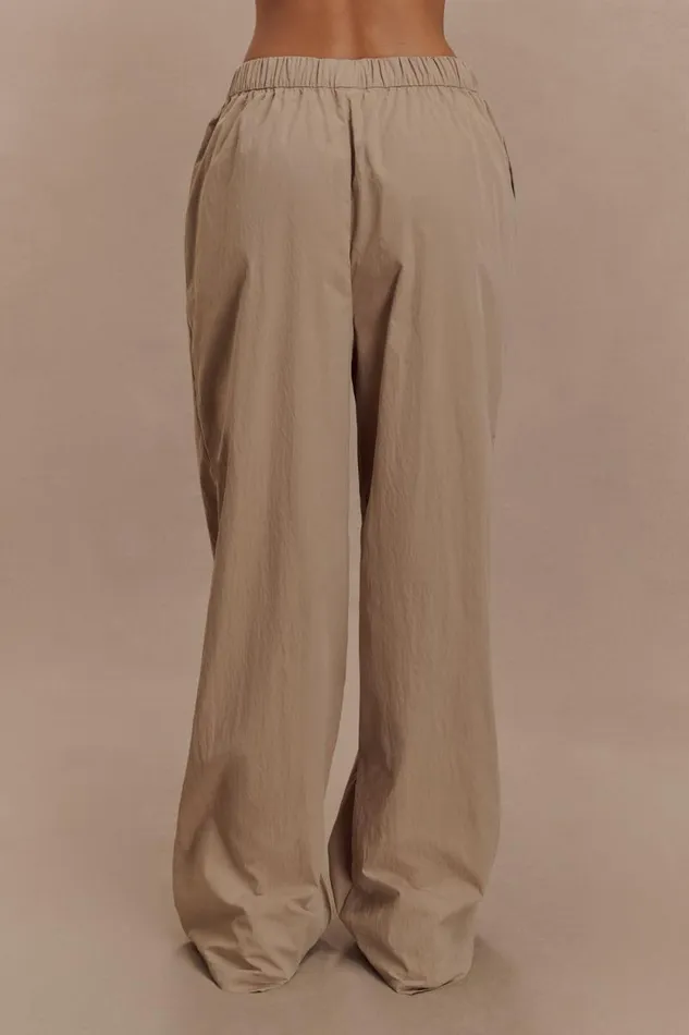 Women Meshki Bottoms Campbell Cotton Wide Leg Pants 8211 Sand
