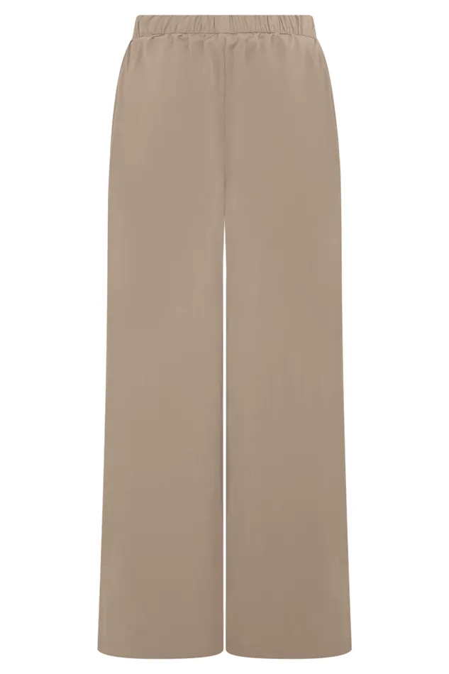 Women Meshki Bottoms Campbell Cotton Wide Leg Pants 8211 Sand