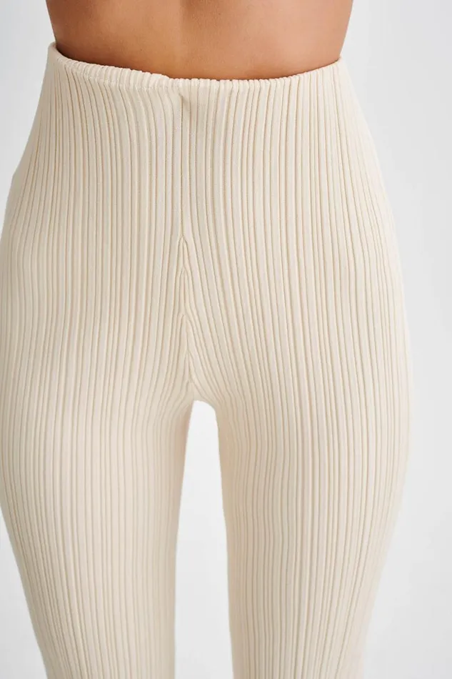 Women Meshki Bottoms Chiara Straight Leg Rib Knit Pant 8211 Cream