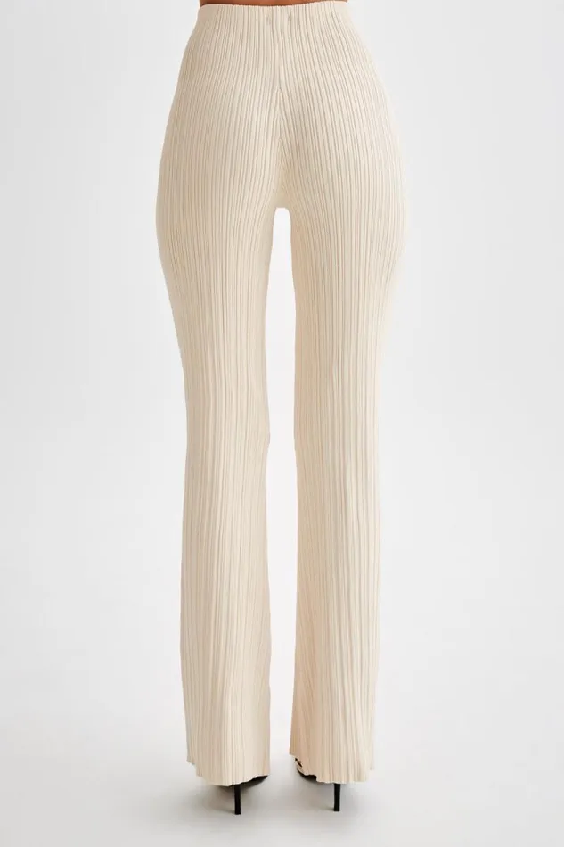 Women Meshki Bottoms Chiara Straight Leg Rib Knit Pant 8211 Cream