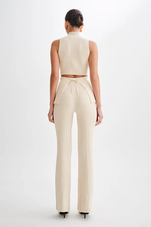 Women Meshki Bottoms Chiara Straight Leg Rib Knit Pant 8211 Cream