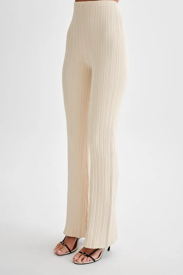 Women Meshki Bottoms Chiara Straight Leg Rib Knit Pant 8211 Cream