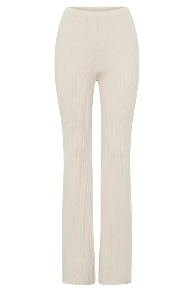 Women Meshki Bottoms Chiara Straight Leg Rib Knit Pant 8211 Cream
