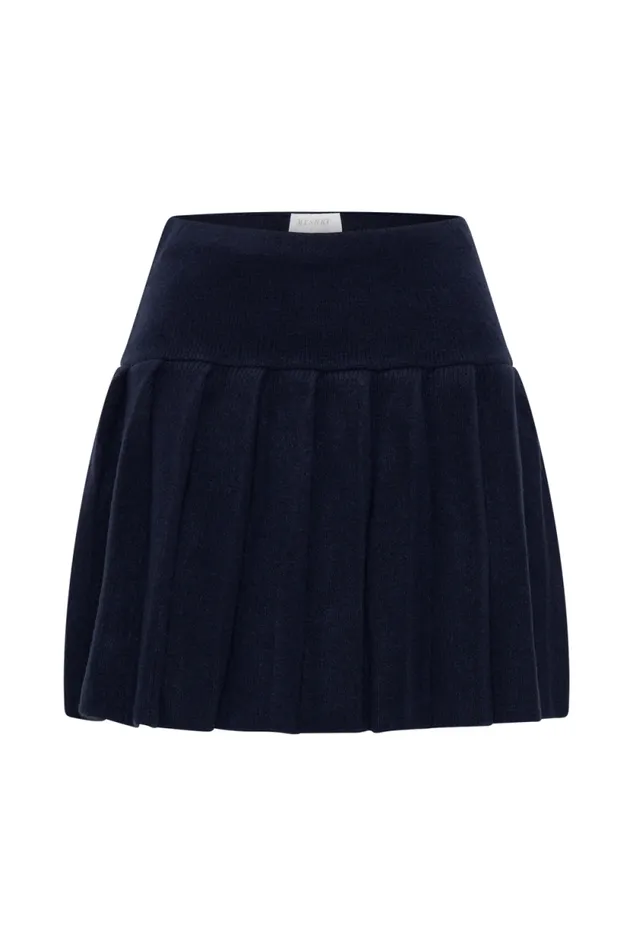 Women Meshki Bottoms Dionne Pleated Knit Mini Skirt 8211 Dark Navy