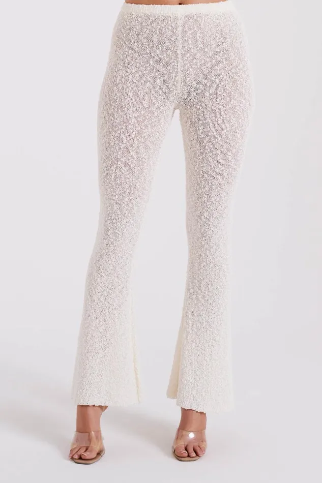 Women Meshki Bottoms Irma Flared Boucle Pants 8211 Cream