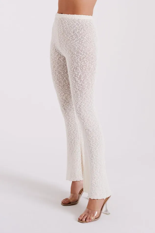Women Meshki Bottoms Irma Flared Boucle Pants 8211 Cream