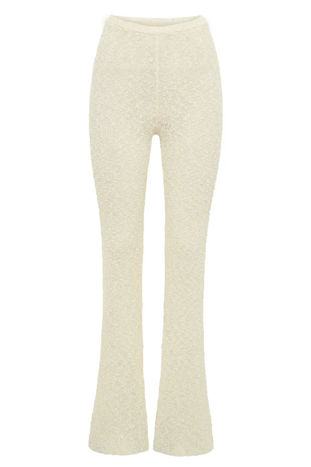 Women Meshki Bottoms Irma Flared Boucle Pants 8211 Cream