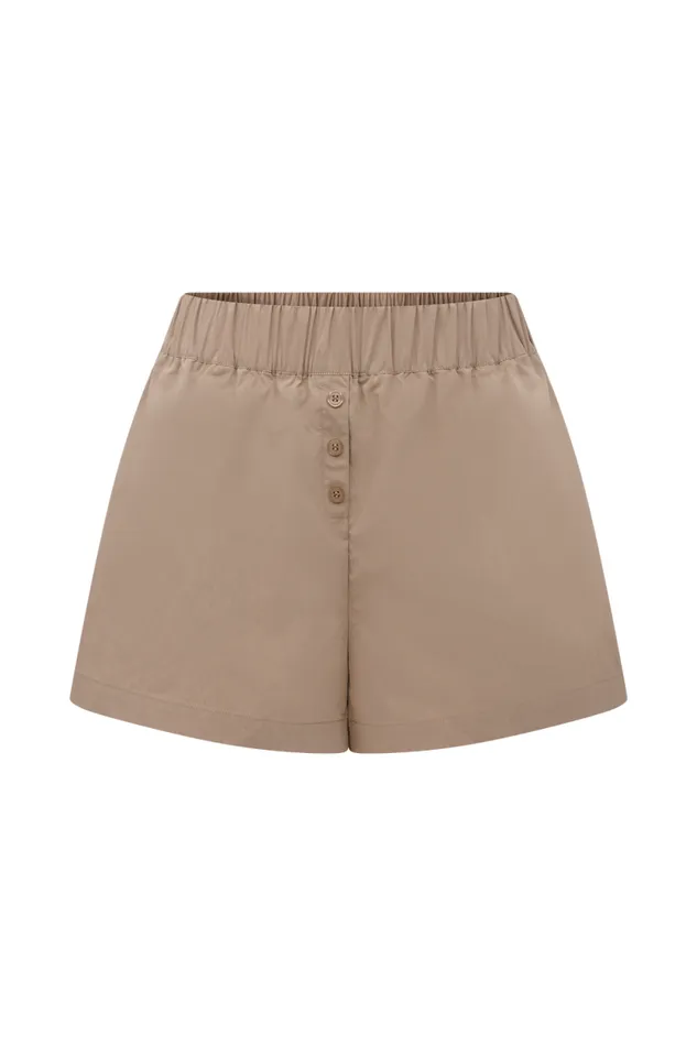 Women Meshki Bottoms Johanna Cotton Relaxed Shorts 8211 Sand