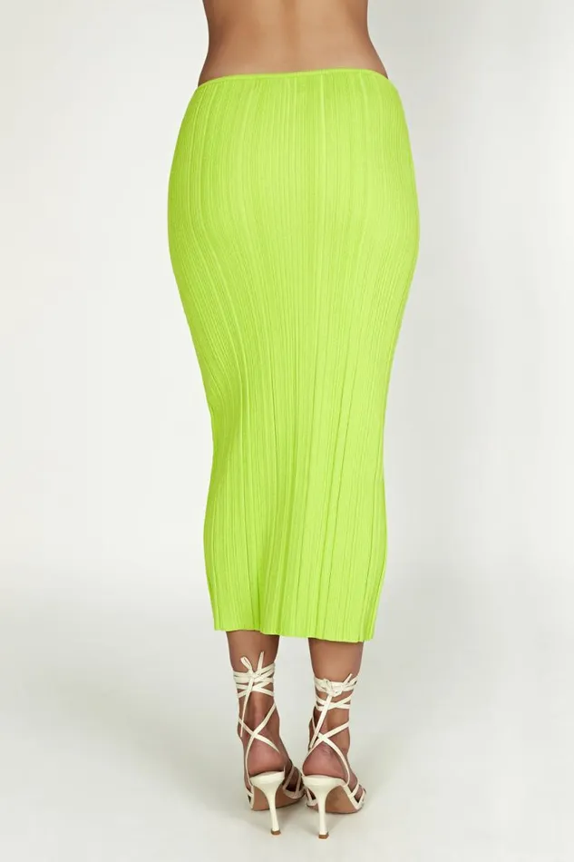 Women Meshki Bottoms Kennedy Low Rise Knit Skirt 8211 Fresh Green