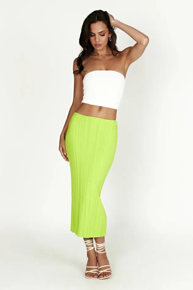 Women Meshki Bottoms Kennedy Low Rise Knit Skirt 8211 Fresh Green