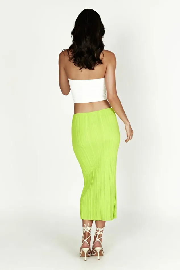 Women Meshki Bottoms Kennedy Low Rise Knit Skirt 8211 Fresh Green