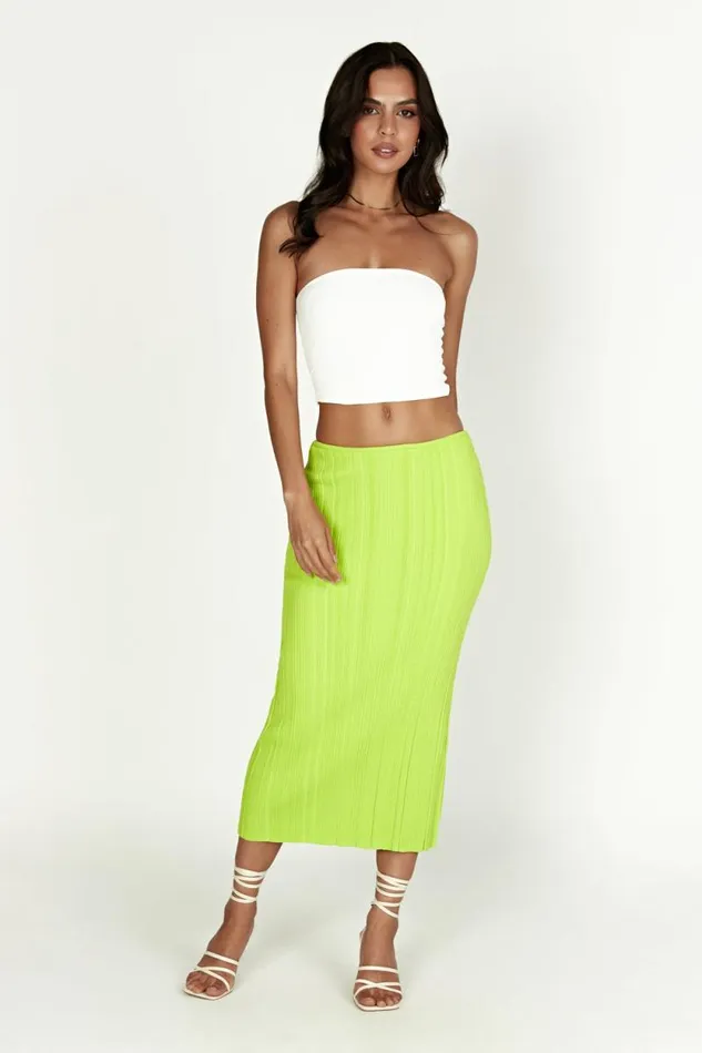 Women Meshki Bottoms Kennedy Low Rise Knit Skirt 8211 Fresh Green