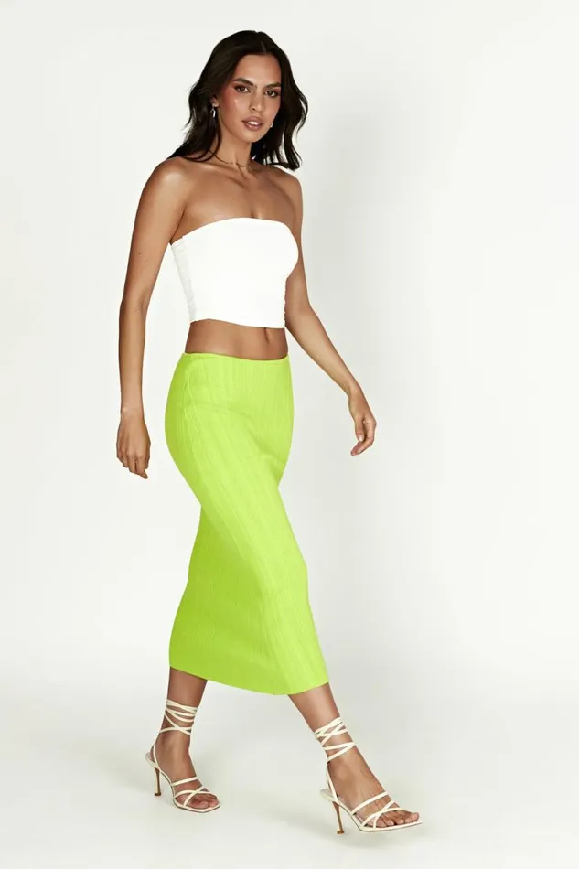 Women Meshki Bottoms Kennedy Low Rise Knit Skirt 8211 Fresh Green