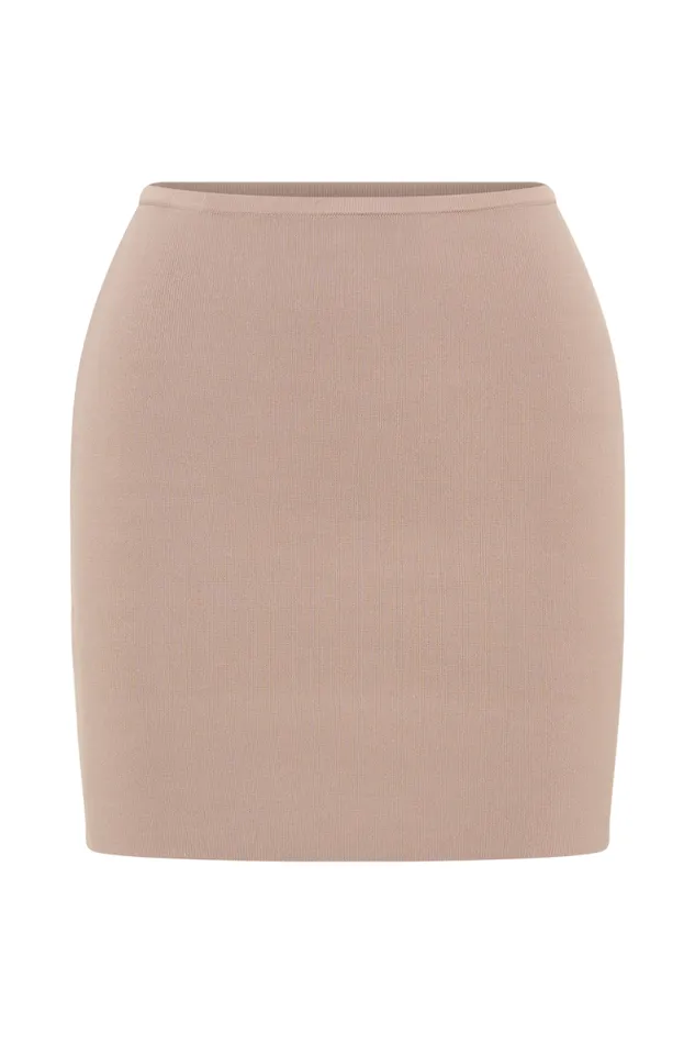 Women Meshki Bottoms Klara Knit Mini Skirt 8211 Taupe