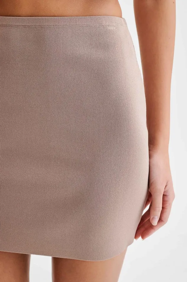 Women Meshki Bottoms Klara Knit Mini Skirt 8211 Taupe