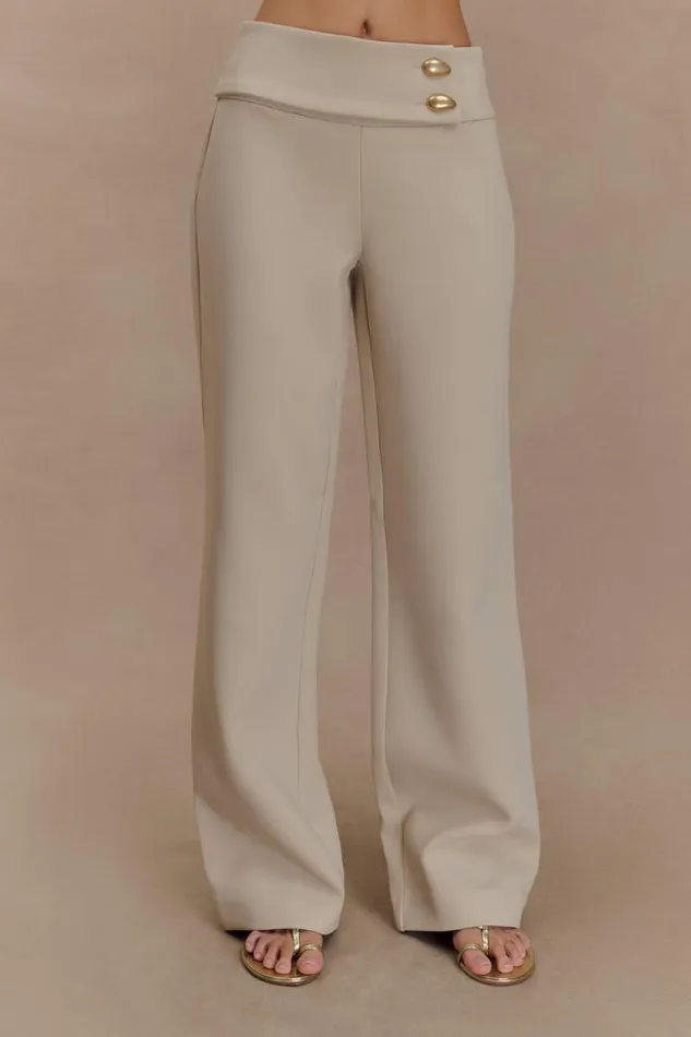 Women Meshki Bottoms Lindie Straight Leg Suiting Pants 8211 Sand
