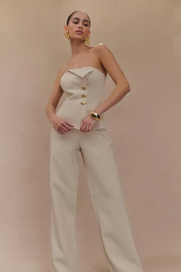 Women Meshki Bottoms Lindie Straight Leg Suiting Pants 8211 Sand
