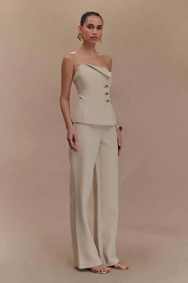 Women Meshki Bottoms Lindie Straight Leg Suiting Pants 8211 Sand