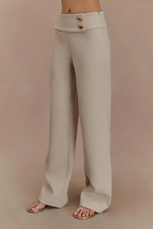 Women Meshki Bottoms Lindie Straight Leg Suiting Pants 8211 Sand
