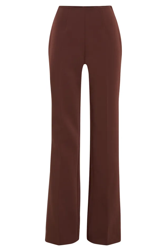 Women Meshki Bottoms Loretta Fit and Flare Tailored Pant 8211 Chocolate