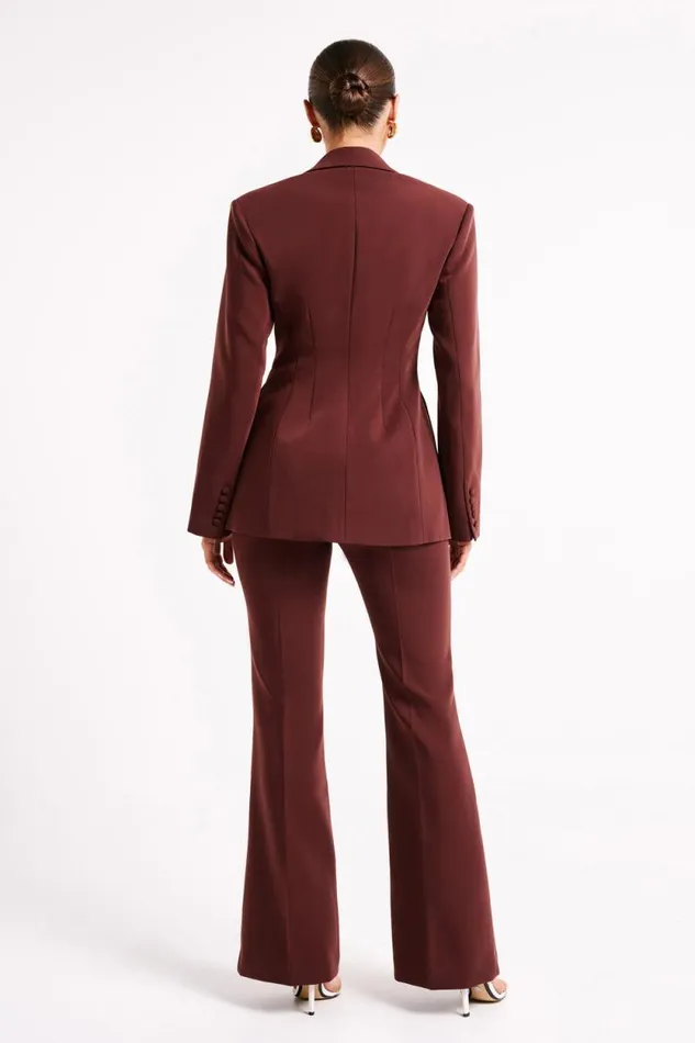 Women Meshki Bottoms Loretta Fit and Flare Tailored Pant 8211 Chocolate