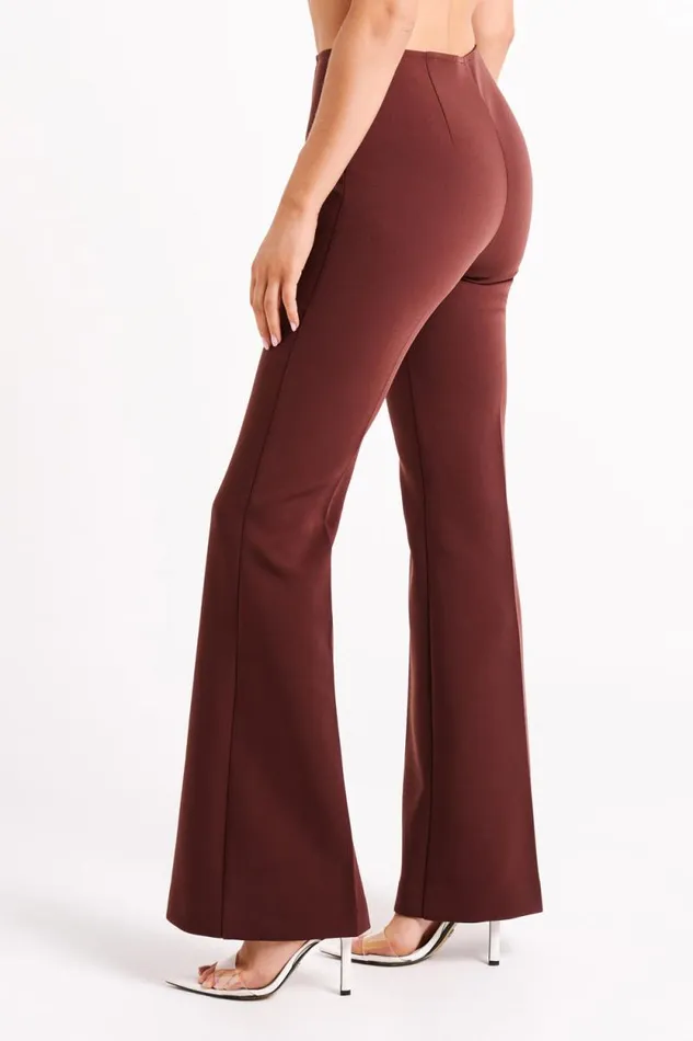 Women Meshki Bottoms Loretta Fit and Flare Tailored Pant 8211 Chocolate