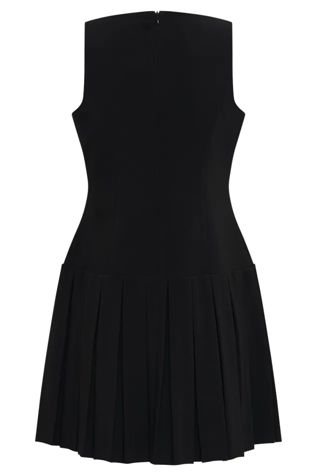 Women Meshki Bottoms Mackenzie Sleeveless Pleated Mini Dress 8211 Black