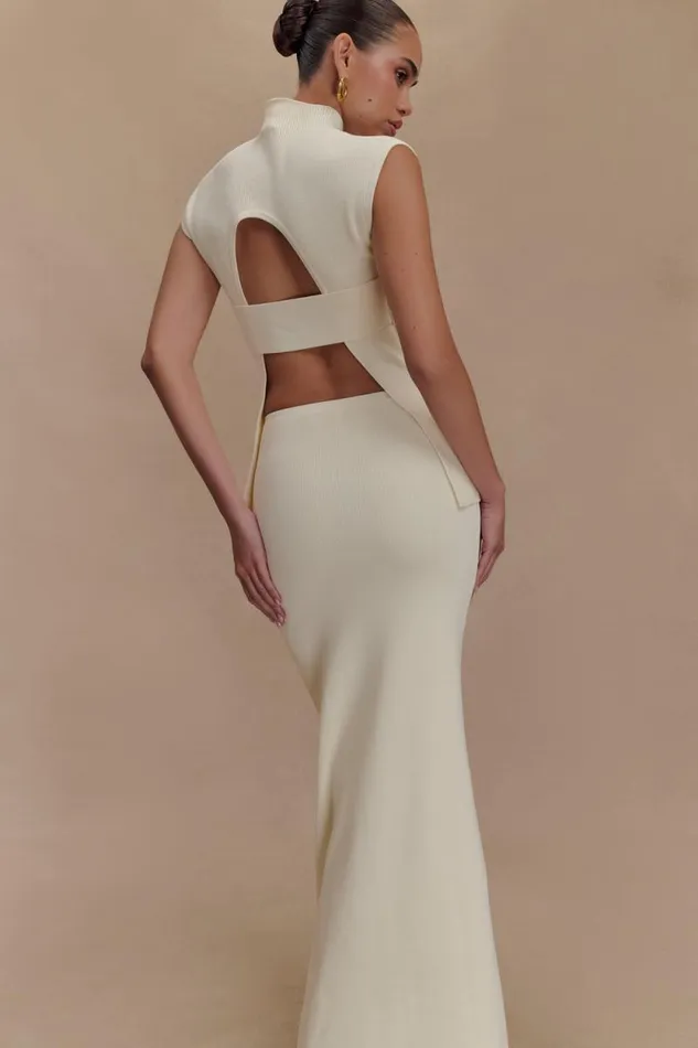 Women Meshki Bottoms Maxine Knit Maxi Skirt 8211 Ivory