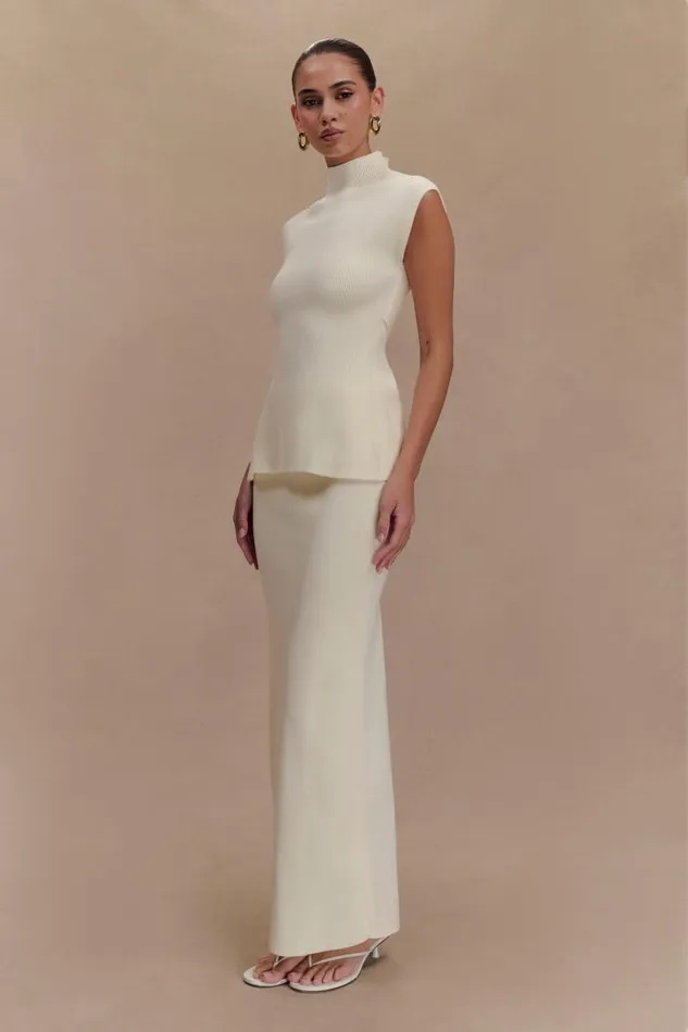 Women Meshki Bottoms Maxine Knit Maxi Skirt 8211 Ivory