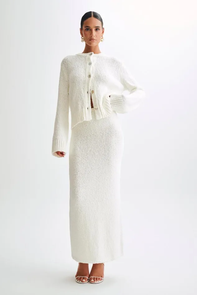 Women Meshki Bottoms Moira Boucle Maxi Skirt 8211 White