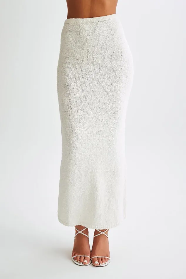 Women Meshki Bottoms Moira Boucle Maxi Skirt 8211 White