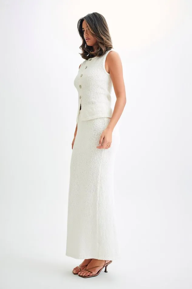 Women Meshki Bottoms Moira Boucle Maxi Skirt 8211 White