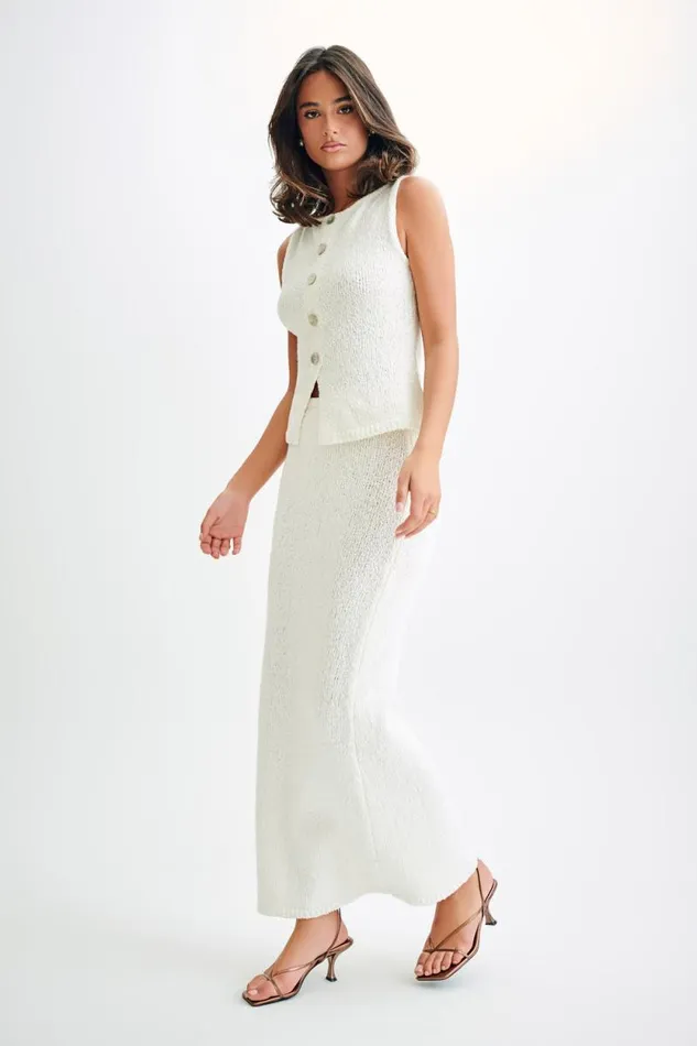 Women Meshki Bottoms Moira Boucle Maxi Skirt 8211 White