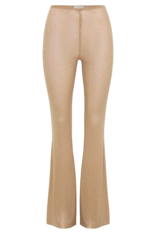 Women Meshki Bottoms Ophelia Diamante Skinny Leg Pants 8211 Nude