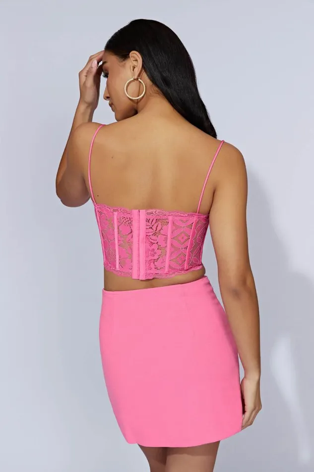 Women Meshki Bottoms Romee Mini Skirt 8211 Bubblegum Pink