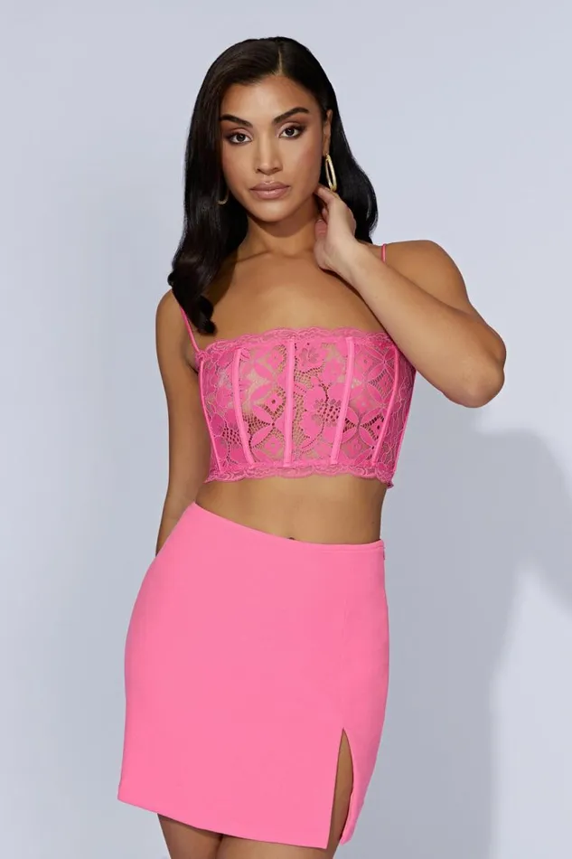 Women Meshki Bottoms Romee Mini Skirt 8211 Bubblegum Pink