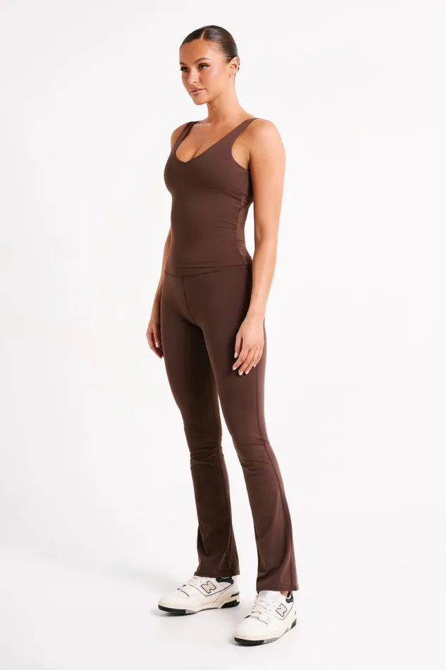 Women Meshki Bottoms Sherrie Yoga Pants 8211 Dark Chocolate
