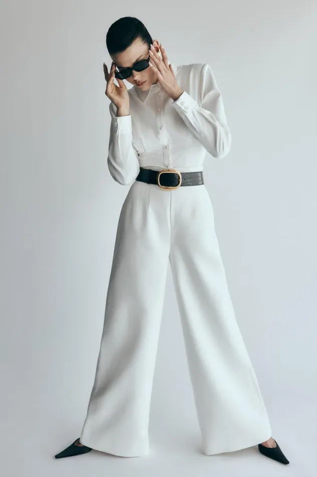 Women Meshki Bottoms Silas High Waist Pants 8211 White